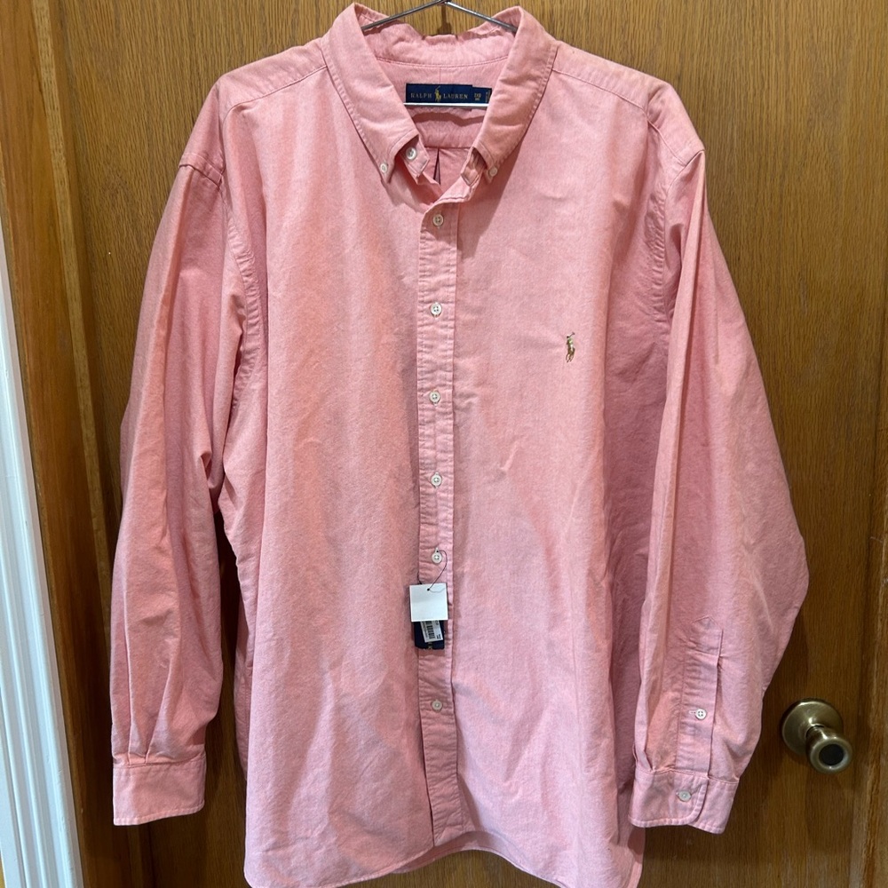 Ralph Lauren Men's Casual Pinkish Button-Down Shirt size 3x men’s big and tall